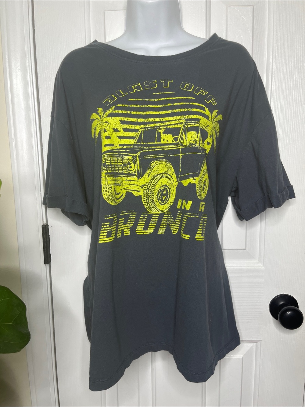 Ford Bronco T-Shirt Gray with Yellow Graphic Size XL
